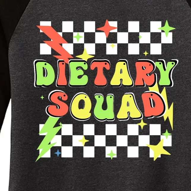 Retro Dietary Squad Dietary Appreciation Week For Staff Women's Tri-Blend 3/4-Sleeve Raglan Shirt