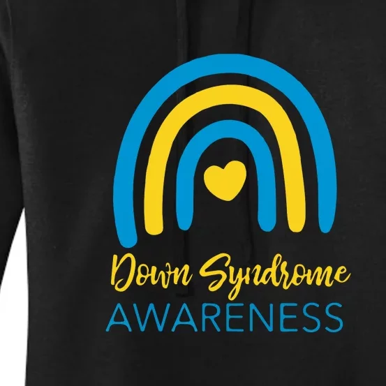 Retro Down Syndrome Awareness Month Rainbow T21 Gift Women's Pullover Hoodie