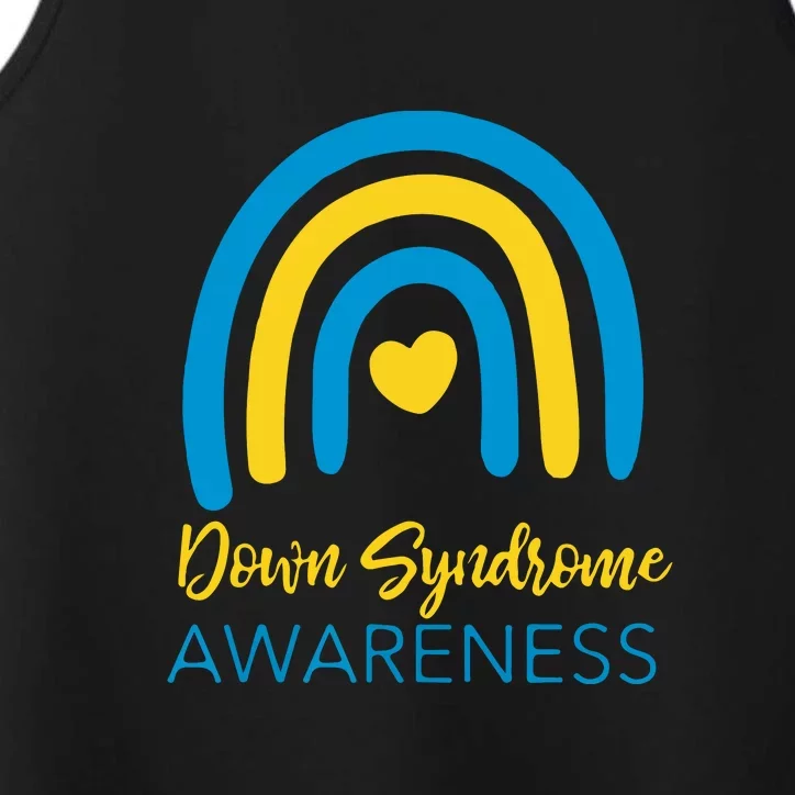 Retro Down Syndrome Awareness Month Rainbow T21 Gift Performance Tank