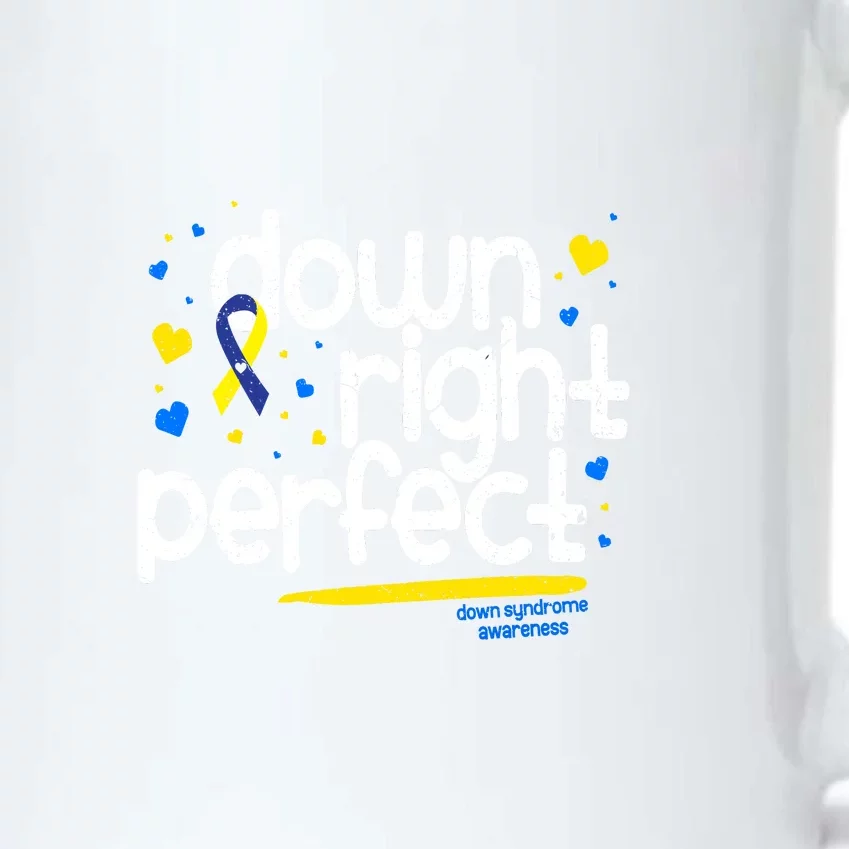 Ribbon Down Syndrome Awareness Gift Down Right Perfect Black Color Changing Mug