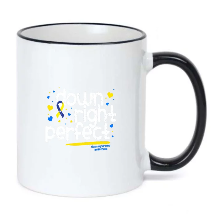 Ribbon Down Syndrome Awareness Gift Down Right Perfect Black Color Changing Mug