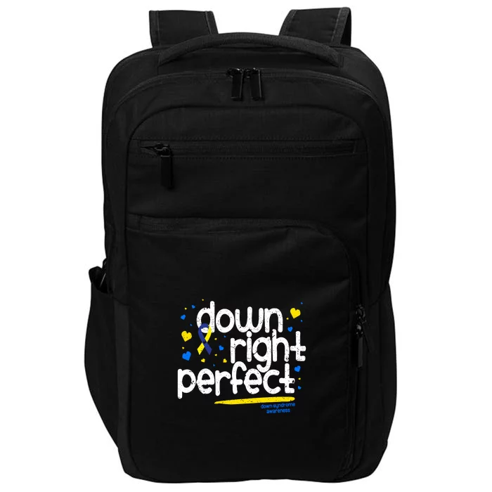 Ribbon Down Syndrome Awareness Gift Down Right Perfect Impact Tech Backpack