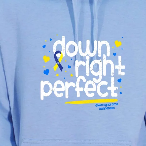 Ribbon Down Syndrome Awareness Gift Down Right Perfect Unisex Surf Hoodie