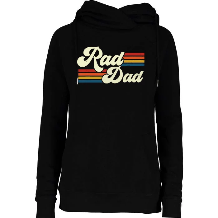 Rad Dad Shirt Vintage Retro Fathers Day Gift Womens Funnel Neck Pullover Hood