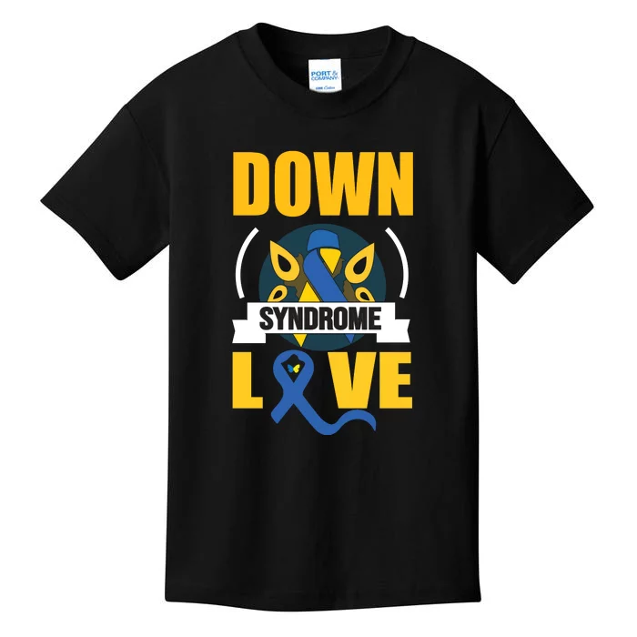 Ribbon Down Syndrome Love Down Syndrome Awareness Day Gift Kids T-Shirt