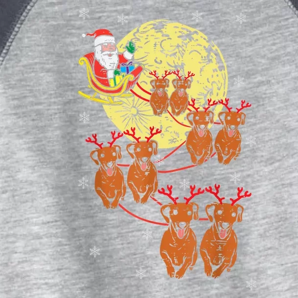 Reindeer Dachshund Santa Christmas Pet Toddler Fine Jersey T-Shirt