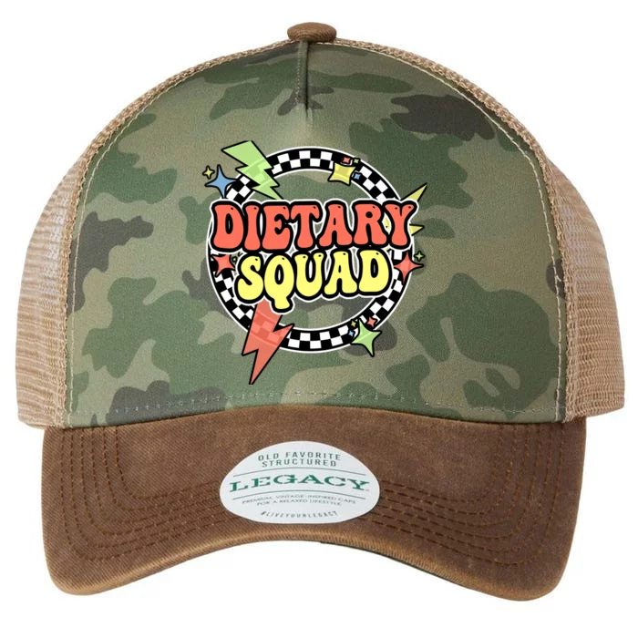 Retro Dietary Squad Dietary Appreciation Week For Staff Legacy Tie Dye Trucker Hat