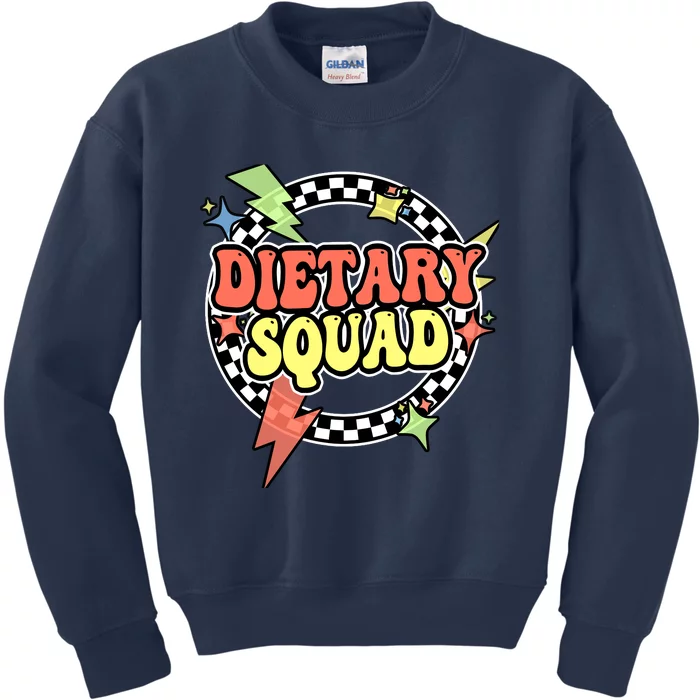 Retro Dietary Squad Dietary Appreciation Week For Staff Kids Sweatshirt