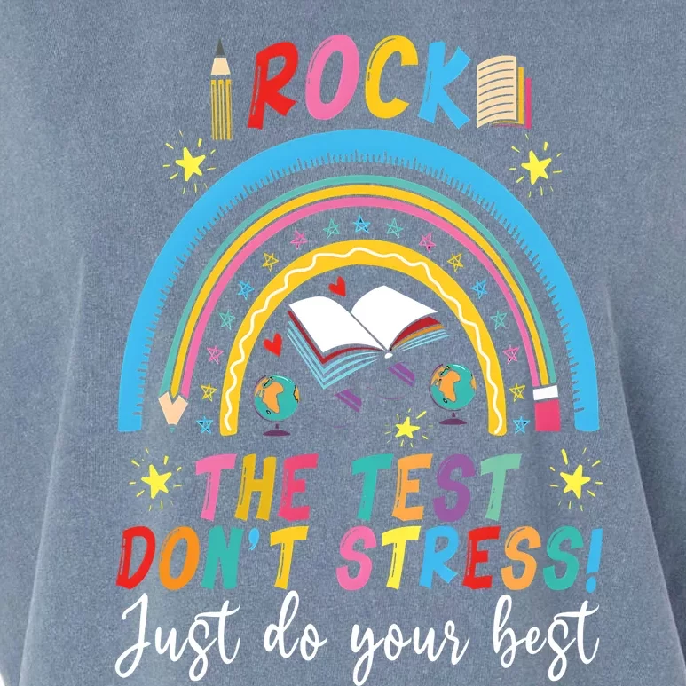 Rainbow DonT Stress Rock The Test Garment-Dyed Women's Muscle Tee