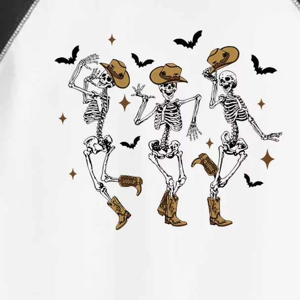 Retro Dancing Skeleton Cow Boots Horse Western Halloween Meaningful Gift Toddler Fine Jersey T-Shirt