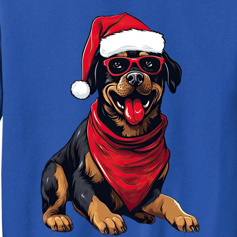 Rottweiler Dog Santa Claus Hat Christmas Party Xmas Pajama Gift Tall Sweatshirt