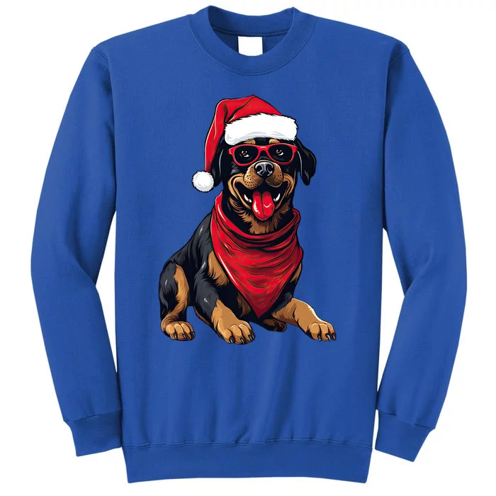 Rottweiler Dog Santa Claus Hat Christmas Party Xmas Pajama Gift Tall Sweatshirt