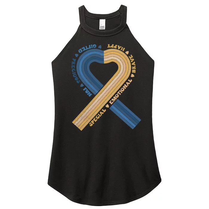 Rainbow Down Syndrome Awareness Syndrome Heart Team Support Women’s Perfect Tri Rocker Tank