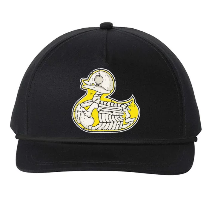 Rubber Duck Skeleton Lazy Halloween Costume Funny Ducky Snapback Five-Panel Rope Hat