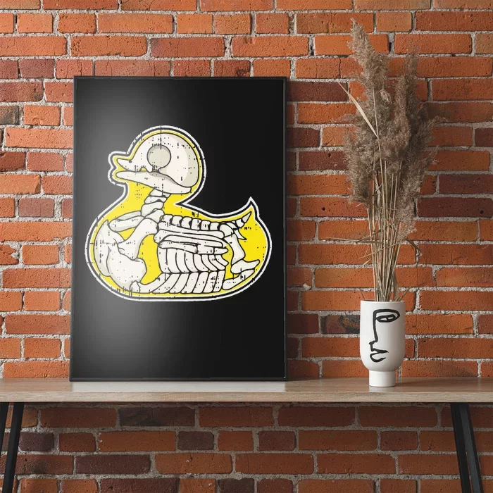 Rubber Duck Skeleton Lazy Halloween Costume Funny Ducky Poster