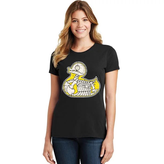 Rubber Duck Skeleton Lazy Halloween Costume Funny Ducky Women's T-Shirt