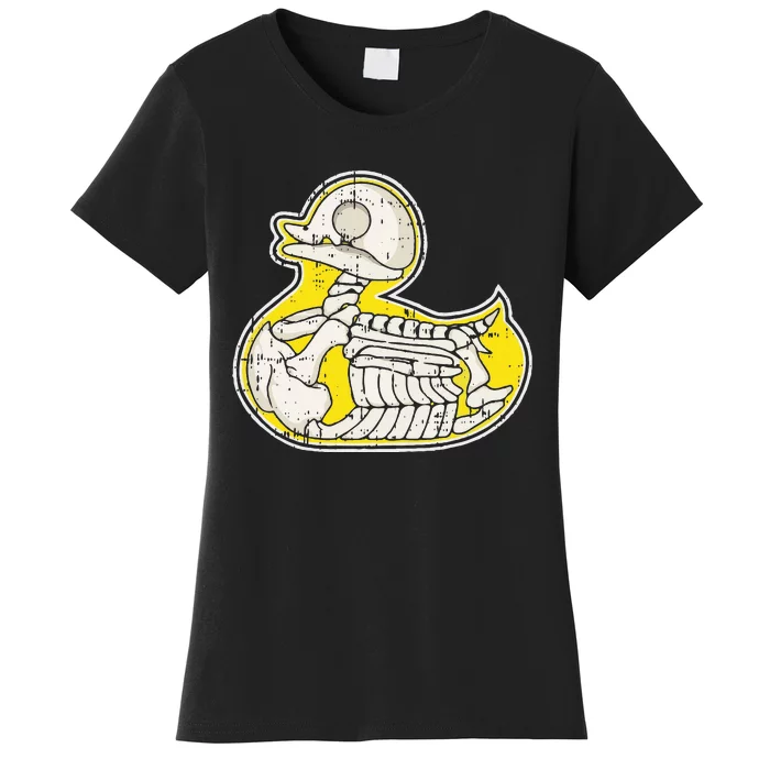 Rubber Duck Skeleton Lazy Halloween Costume Funny Ducky Women's T-Shirt