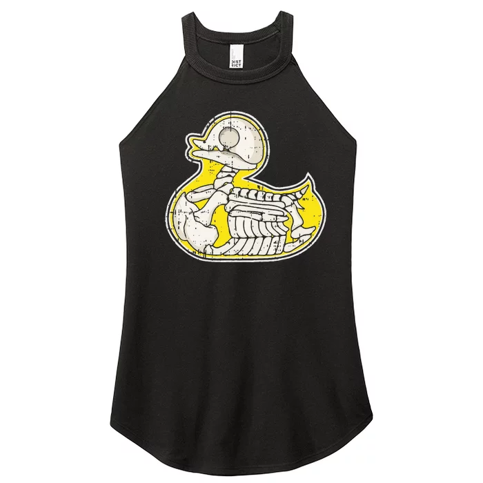 Rubber Duck Skeleton Lazy Halloween Costume Funny Ducky Women’s Perfect Tri Rocker Tank