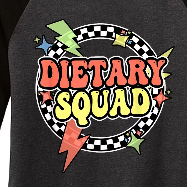 Retro Dietary Squad Dietary Appreciation Week For Staff Women's Tri-Blend 3/4-Sleeve Raglan Shirt