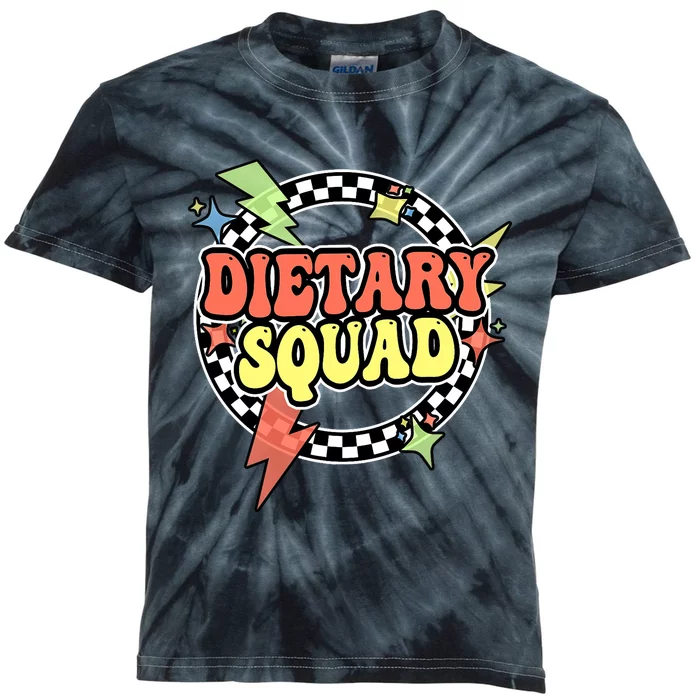 Retro Dietary Squad Dietary Appreciation Week For Staff Kids Tie-Dye T-Shirt