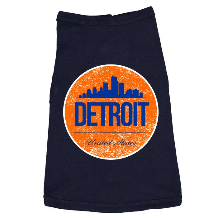 Retro Detroit Skyline Logo Doggie Tank