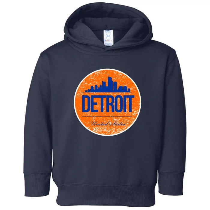 Retro Detroit Skyline Logo Toddler Hoodie