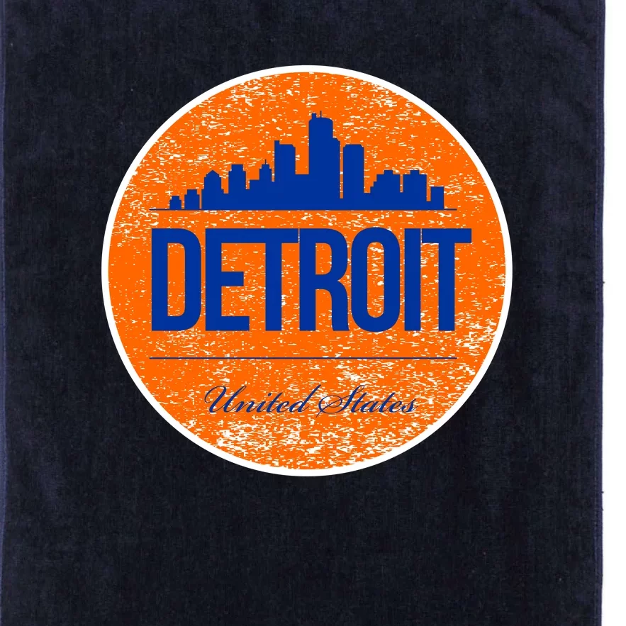 Retro Detroit Skyline Logo Platinum Collection Golf Towel