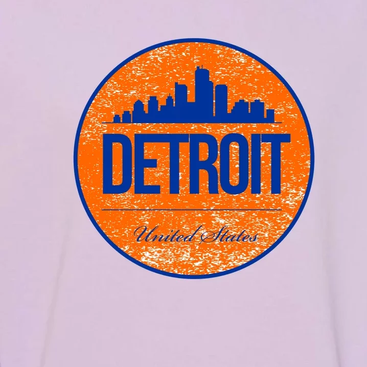 Retro Detroit Skyline Logo Garment-Dyed Sweatshirt