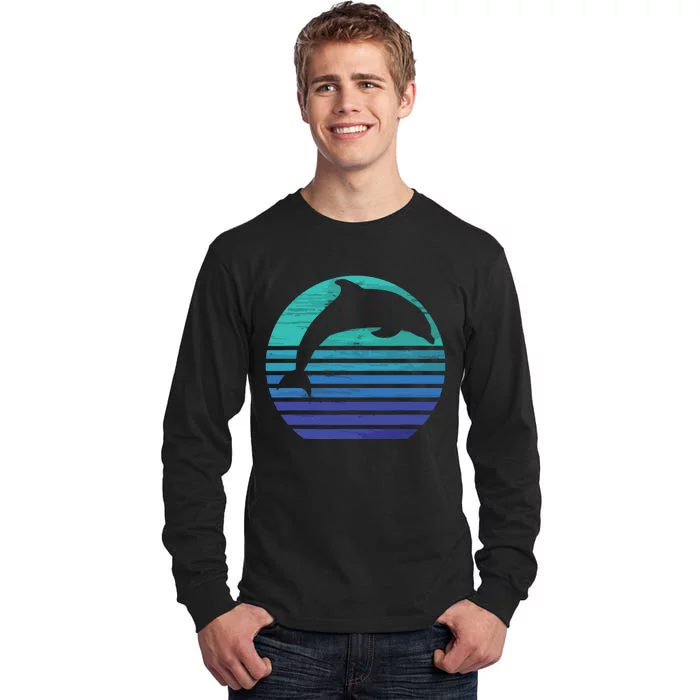 Retro Dolphin Silhouette Tall Long Sleeve T-Shirt