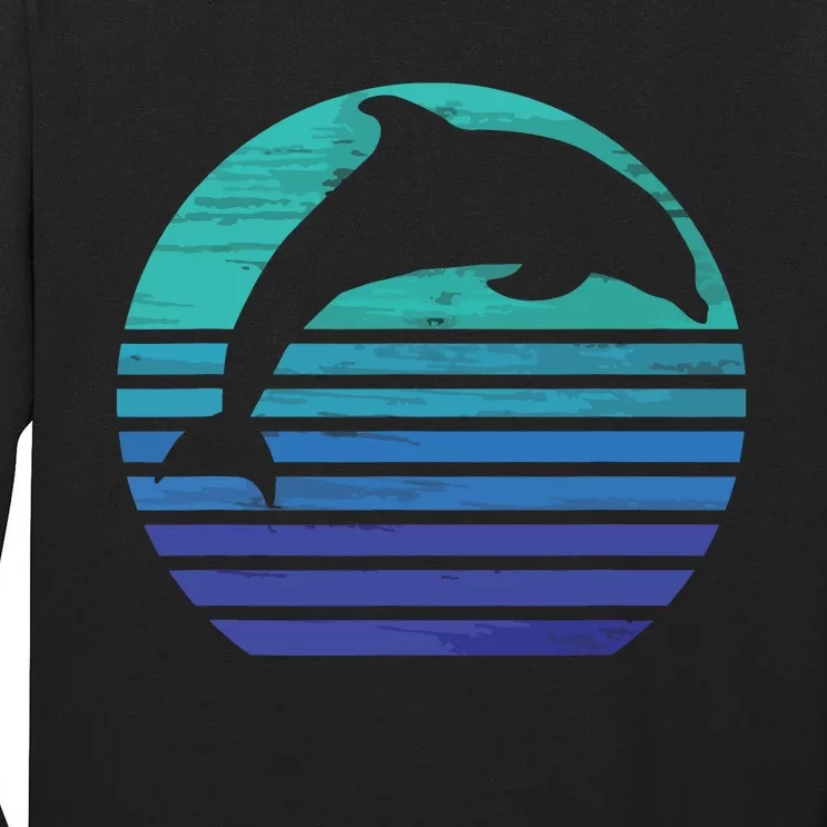 Retro Dolphin Silhouette Tall Long Sleeve T-Shirt