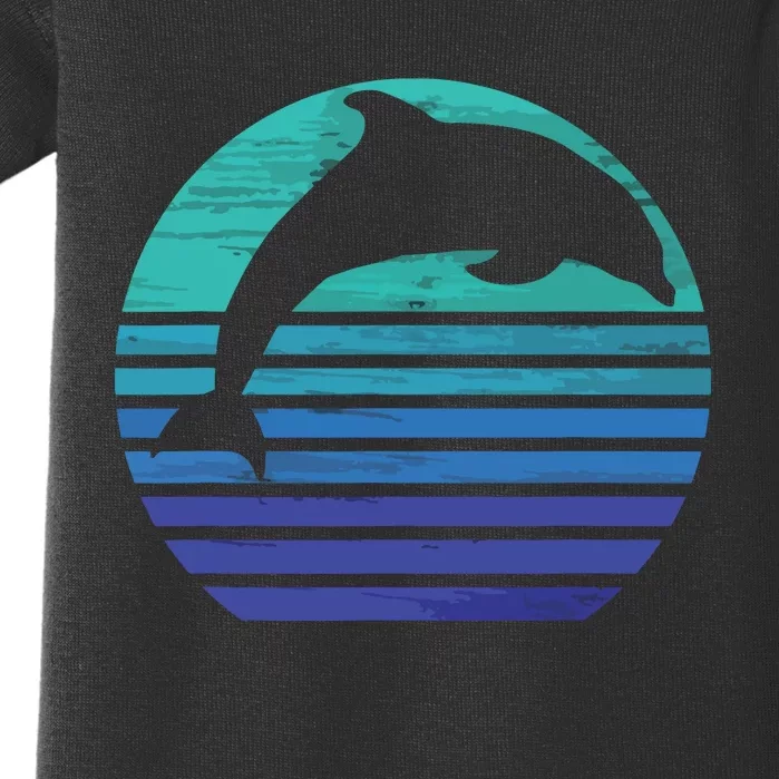 Retro Dolphin Silhouette Baby Bodysuit