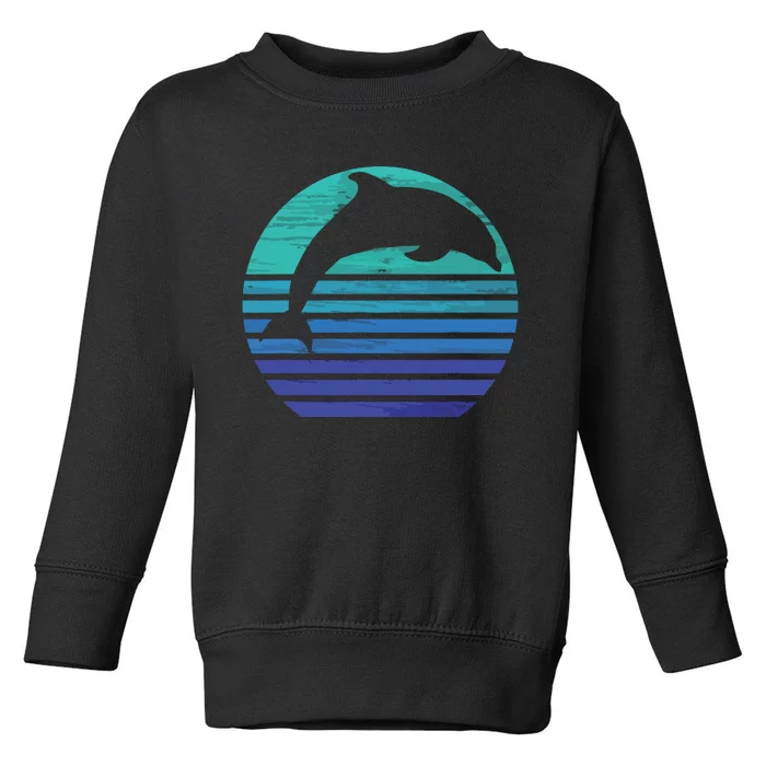 Retro Dolphin Silhouette Toddler Sweatshirt