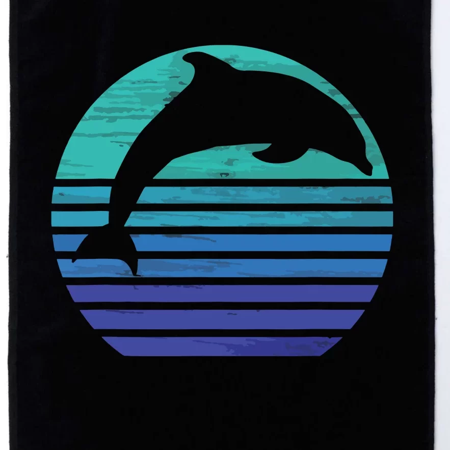 Retro Dolphin Silhouette Platinum Collection Golf Towel