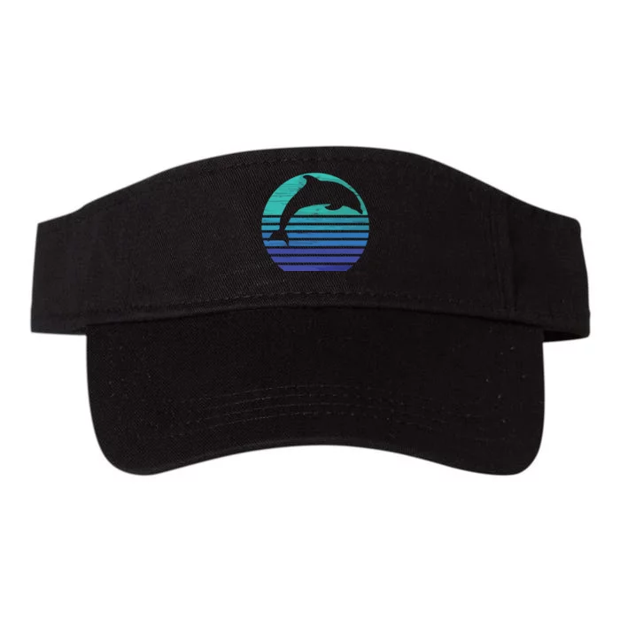 Retro Dolphin Silhouette Valucap Bio-Washed Visor