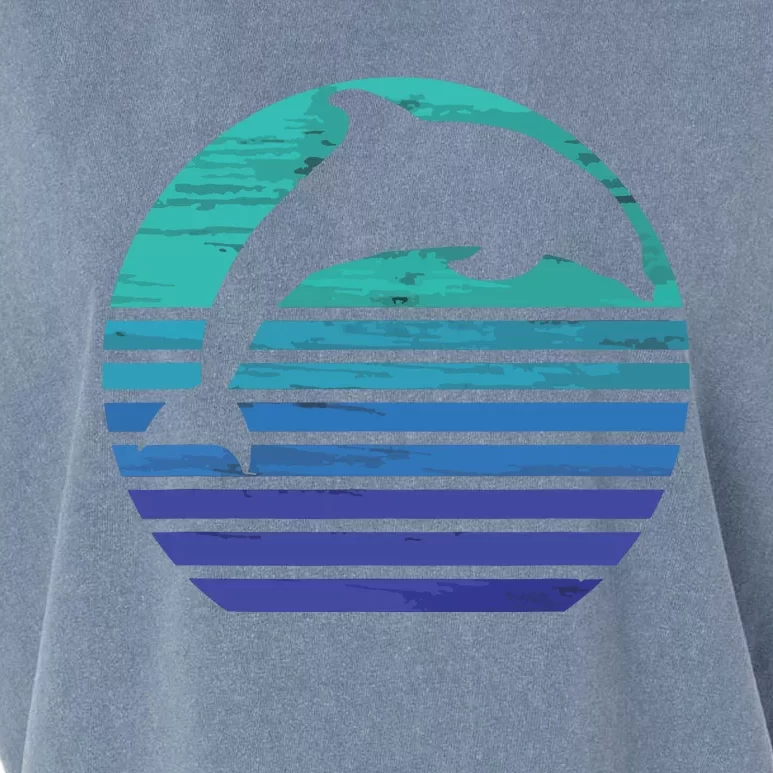 Retro Dolphin Silhouette Garment-Dyed Women's Muscle Tee