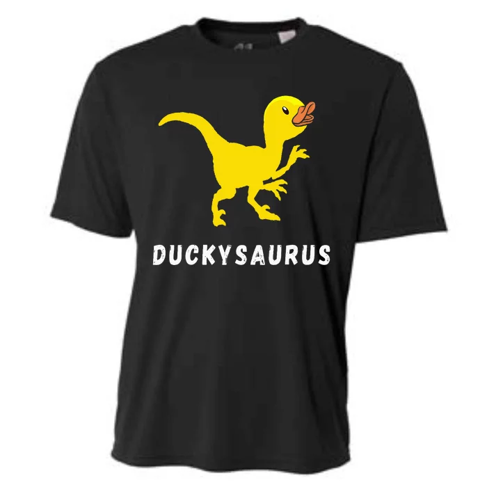 Rubber Duck Trex Duck Dino Funny Rubber Duck Dinosaur Cooling Performance Crew T-Shirt