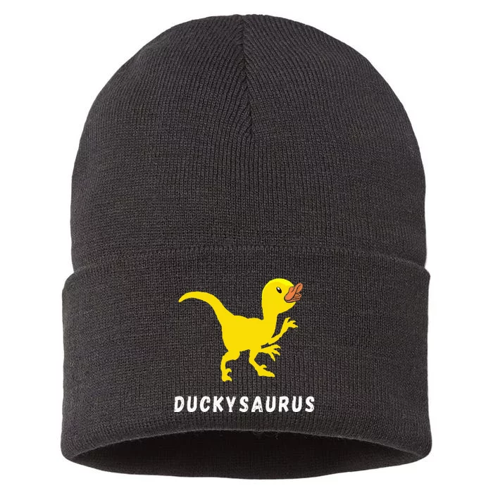 Rubber Duck Trex Duck Dino Funny Rubber Duck Dinosaur Sustainable Knit Beanie