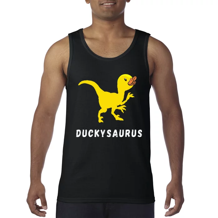 Rubber Duck Trex Duck Dino Funny Rubber Duck Dinosaur Tank Top