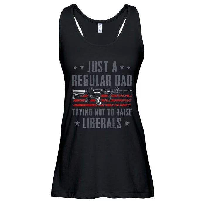 Regular Dad Trying Not To Raise Liberals Pro Gun Ladies Essential Flowy Tank