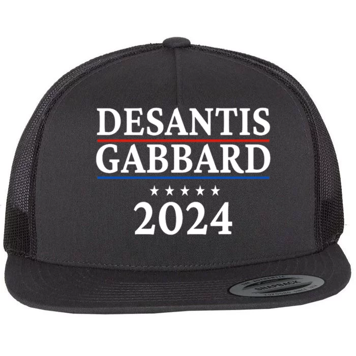 Ron Desantis Tulsi Gabbard Presidential Election 2024 Premium Flat Bill Trucker Hat