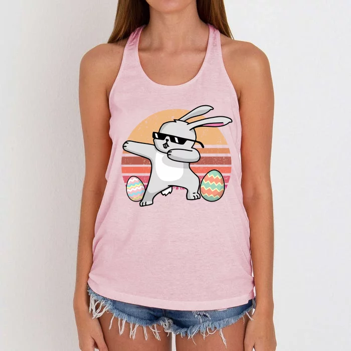 Rabbit Dabbing Too Hip To Hop Bunny Funny Easter Day Funny Gift Women's Knotted Racerback Tank