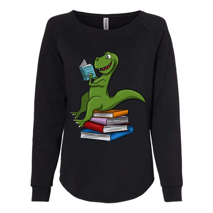 Reading Dinosaur T Rex Dinosaur Lover Dino Book Gift Idea Womens California Wash Sweatshirt