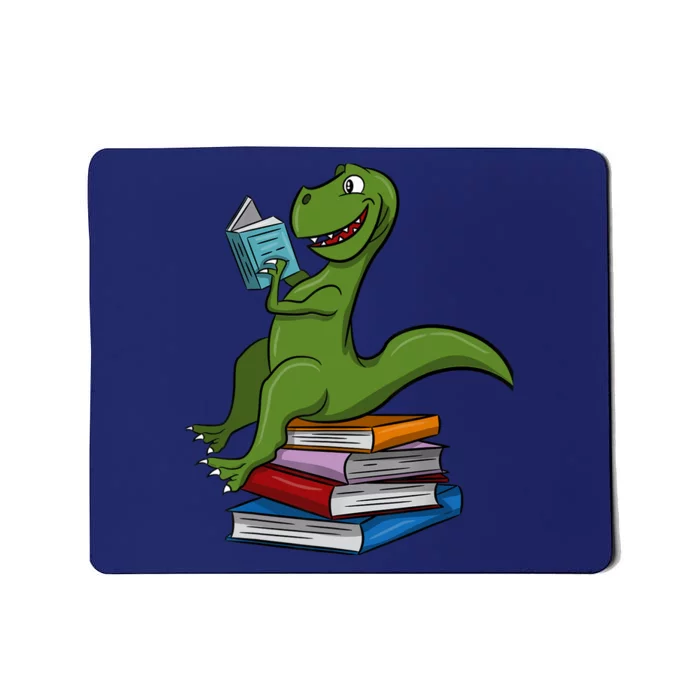 Reading Dinosaur T Rex Dinosaur Lover Dino Book Gift Idea Mousepad