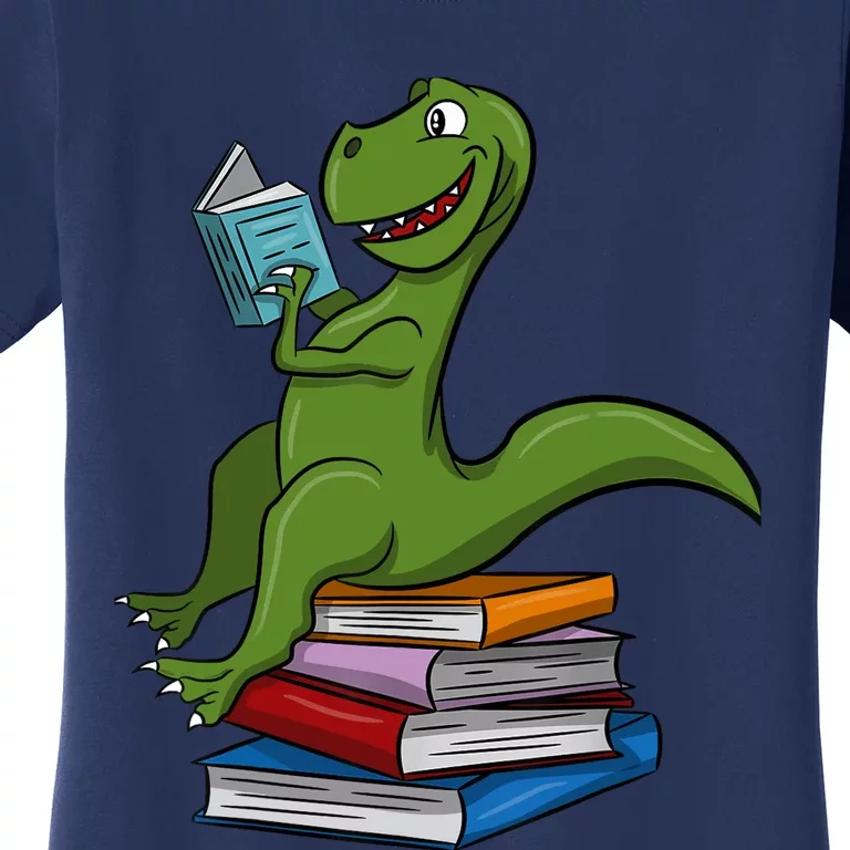 Reading Dinosaur T Rex Dinosaur Lover Dino Book Gift Idea Women's T-Shirt