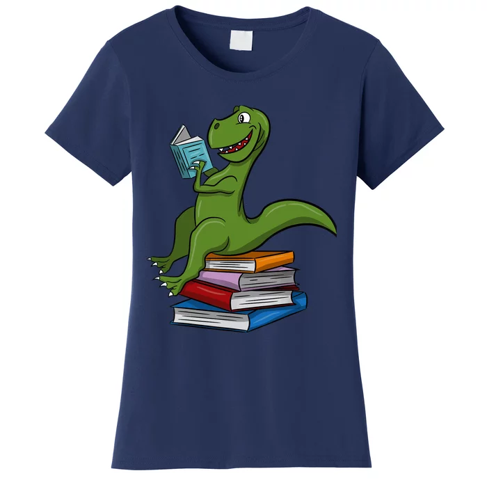 Reading Dinosaur T Rex Dinosaur Lover Dino Book Gift Idea Women's T-Shirt