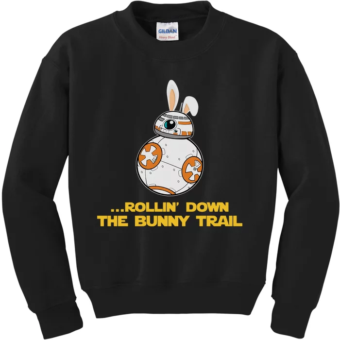 Rollin' Down The Bunny Trail Starwrs Easter Eggs Stormtrooper Easter Day Kids Sweatshirt