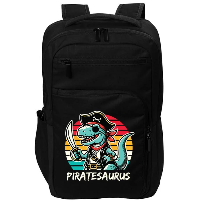 Retro Dinosaur T Rex Pirate Costume Piratesaurus Impact Tech Backpack