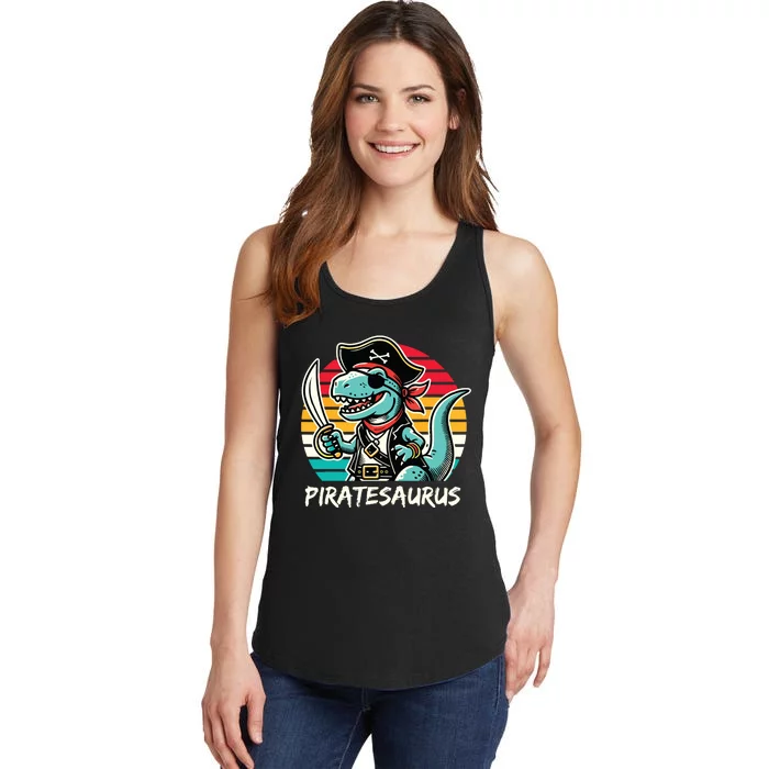 Retro Dinosaur T Rex Pirate Costume Piratesaurus Ladies Essential Tank