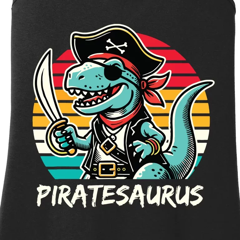 Retro Dinosaur T Rex Pirate Costume Piratesaurus Ladies Essential Tank