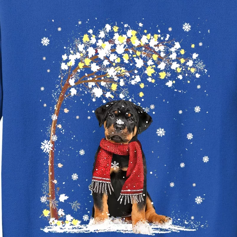 Rottweiler Dog Tree Christmas Snow Pajama Xmas Dog Lover Gift Tall Sweatshirt